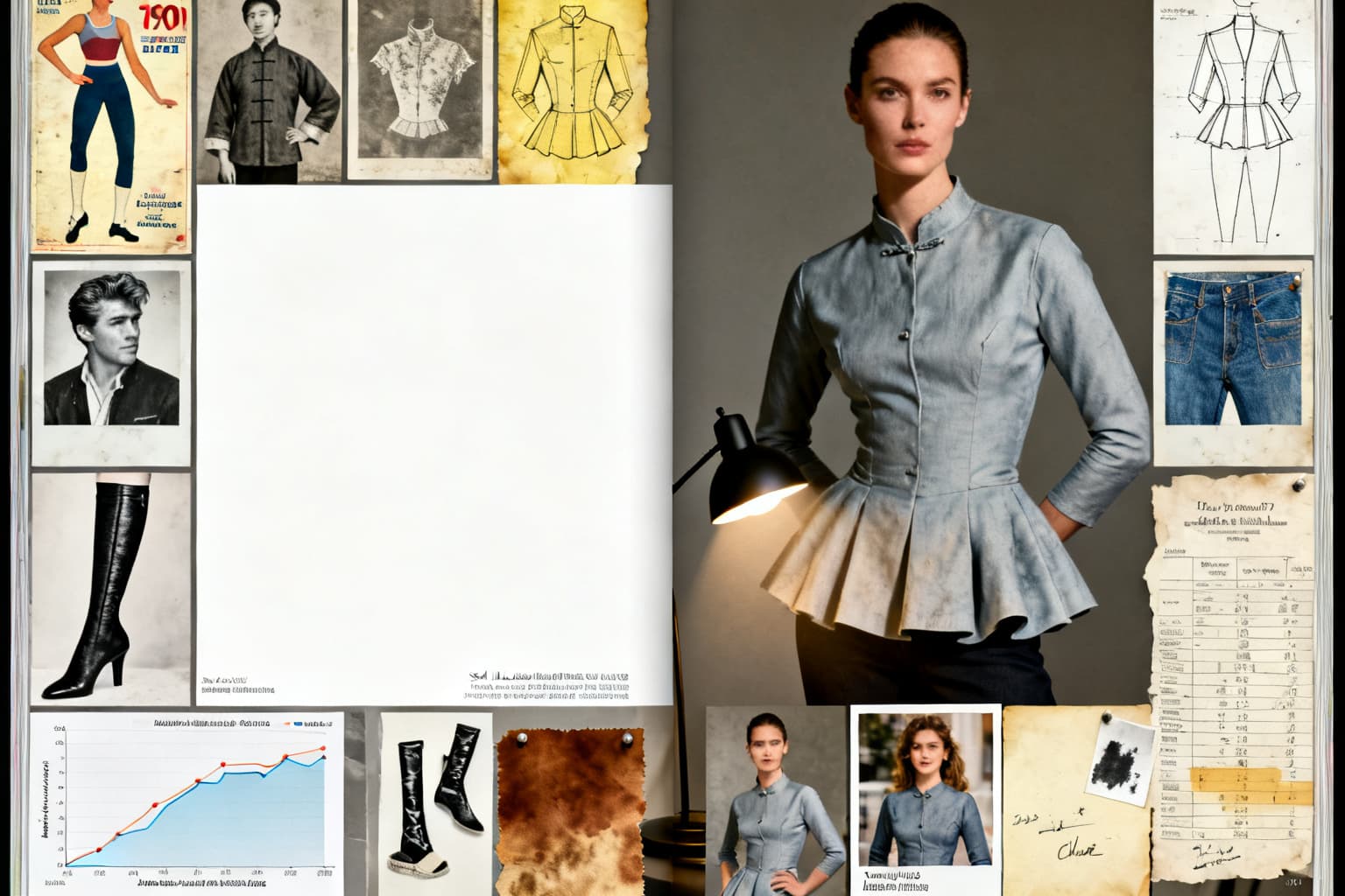 A lookbook spread from a generated fashion collection
