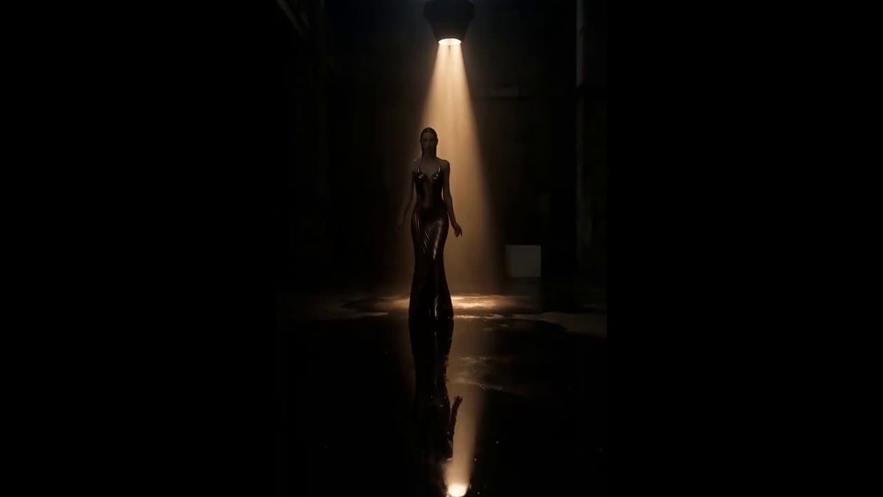 A frame from a runway film generated from one shot description