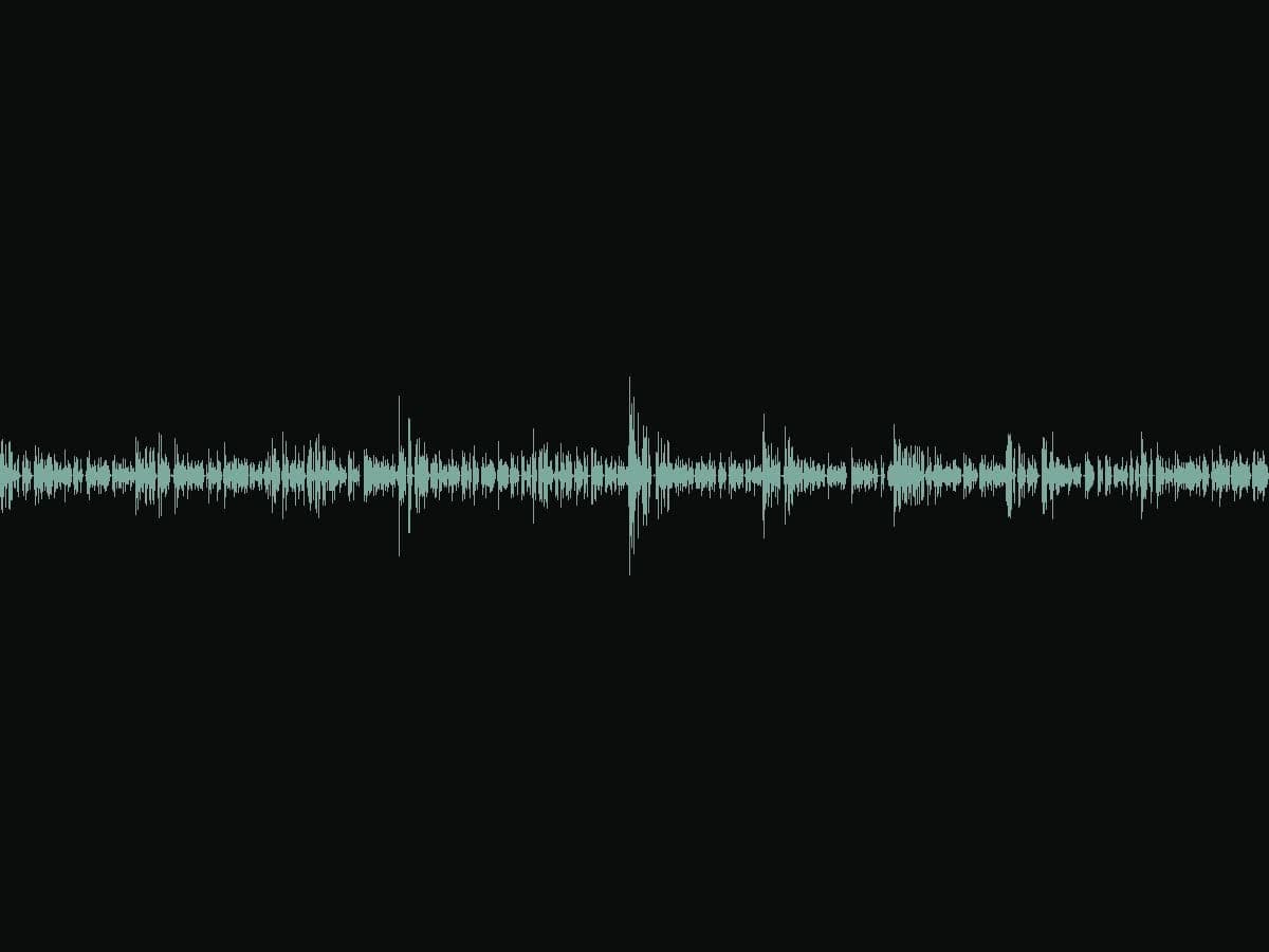 The waveform of a finished two-host podcast episode