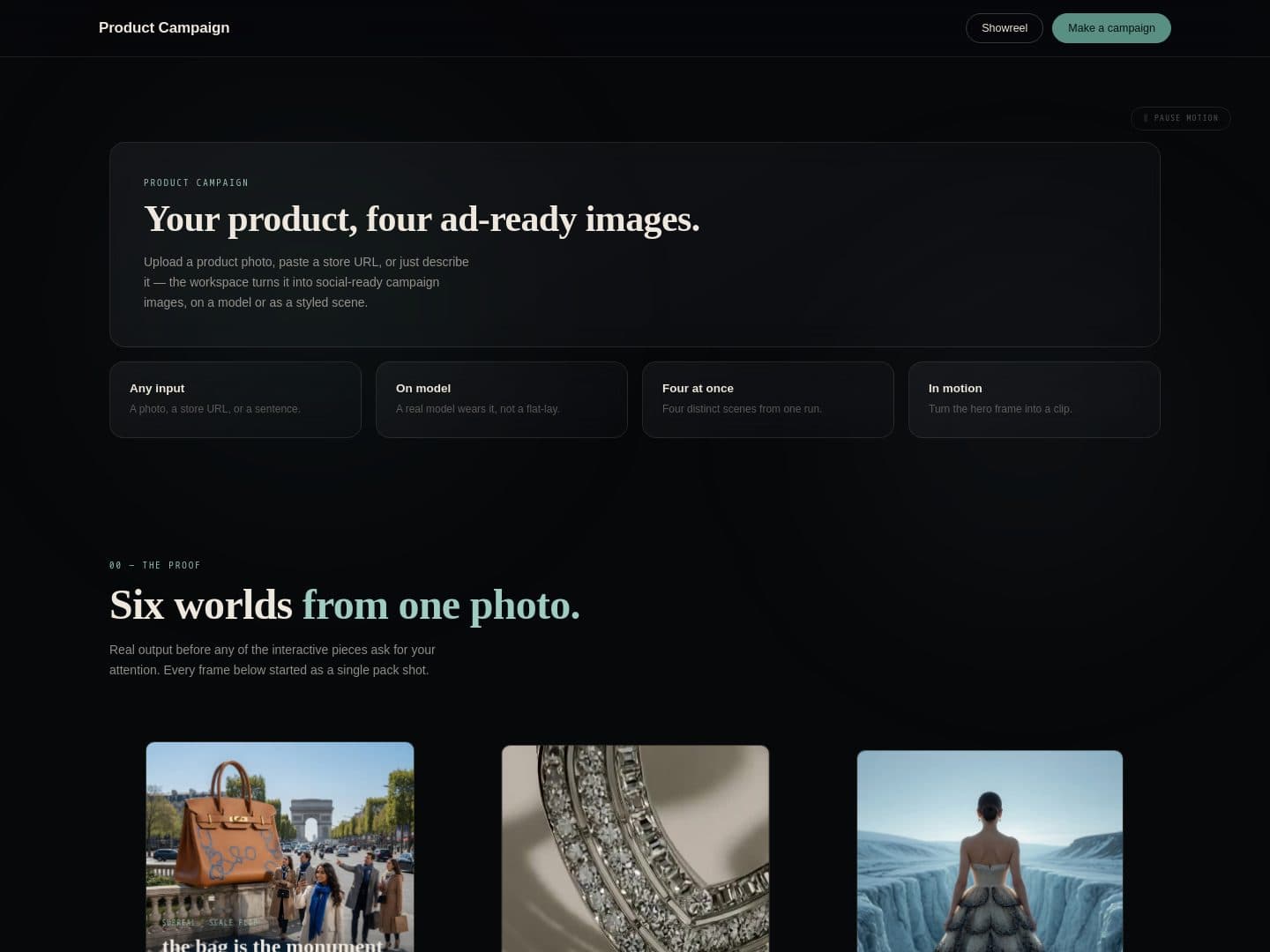 A product campaign web page built from a brief