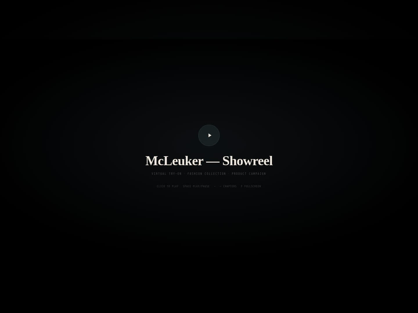 An image-led showreel web page built from a brief