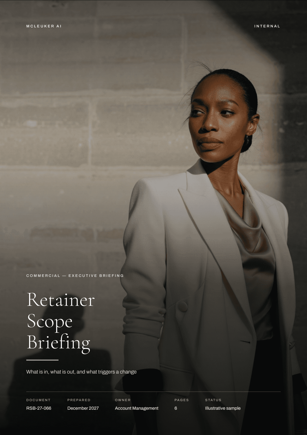 First page of Retainer Scope Briefing, a PDF the platform produced