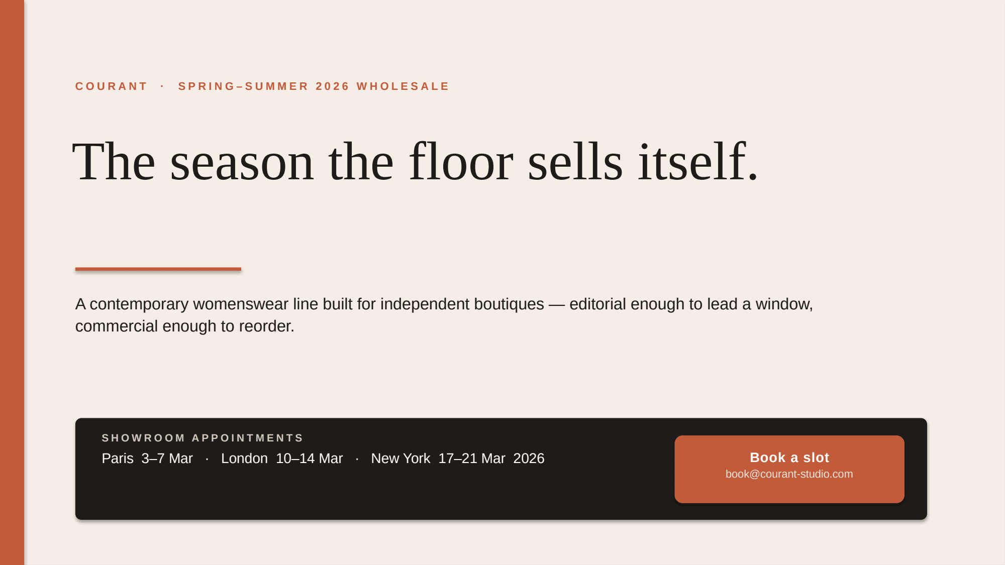 Cover of COURANT SS26 - Buyer Sell-In, a Deck the platform produced