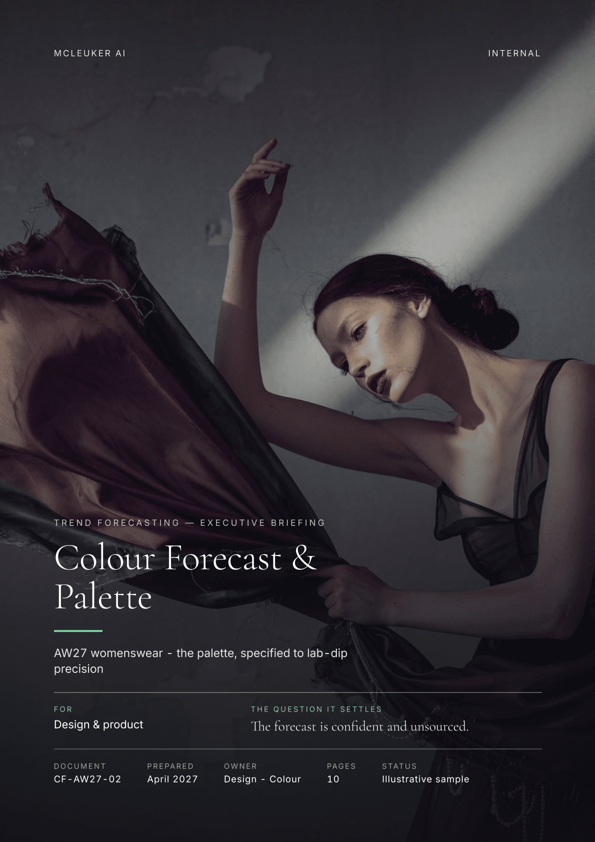 First page of Colour Forecast & Palette, a PDF the platform produced