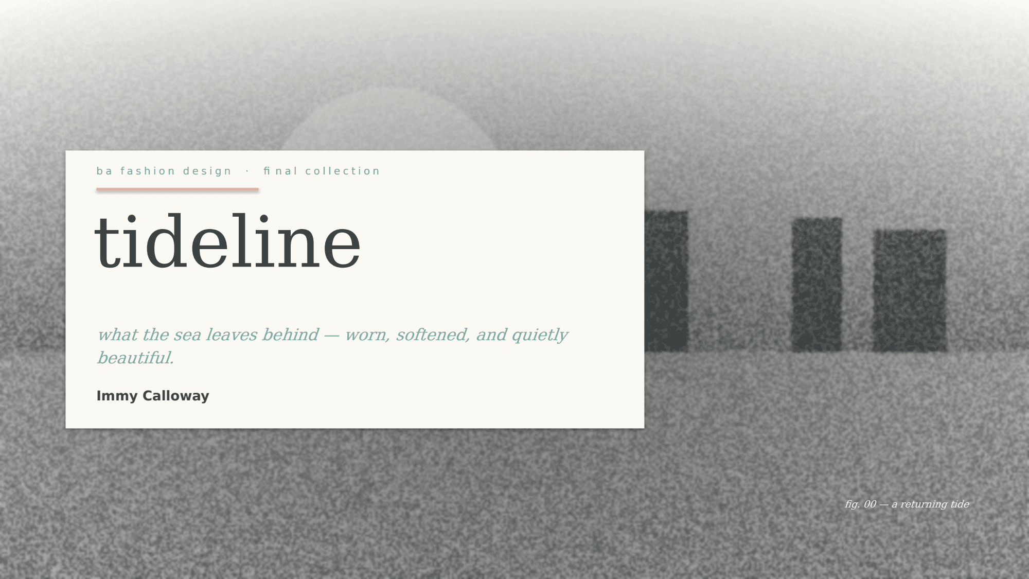 Page one of TIDELINE - Design Concept & Moodboard, a real Deck the platform produced
