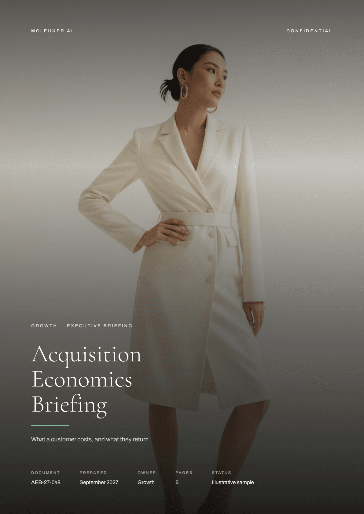 First page of Acquisition Economics Briefing, a PDF the platform produced