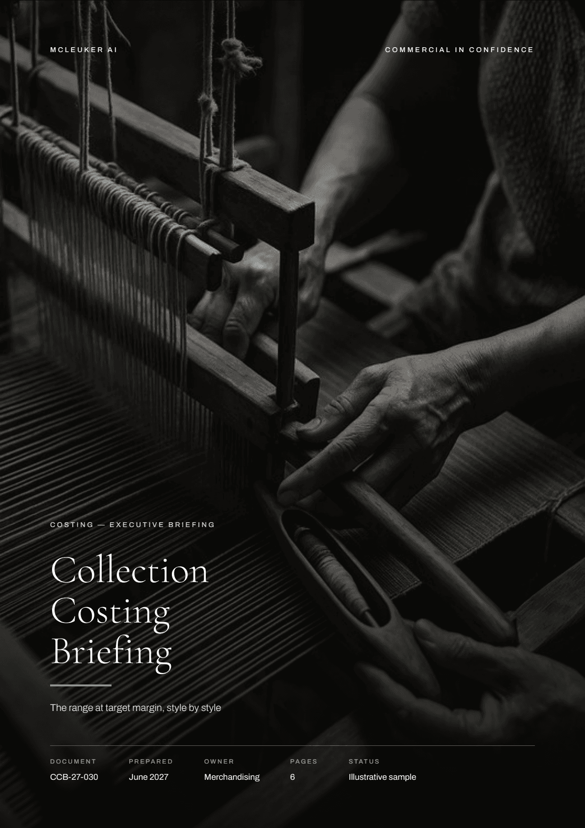 Collection Costing Briefing — cover