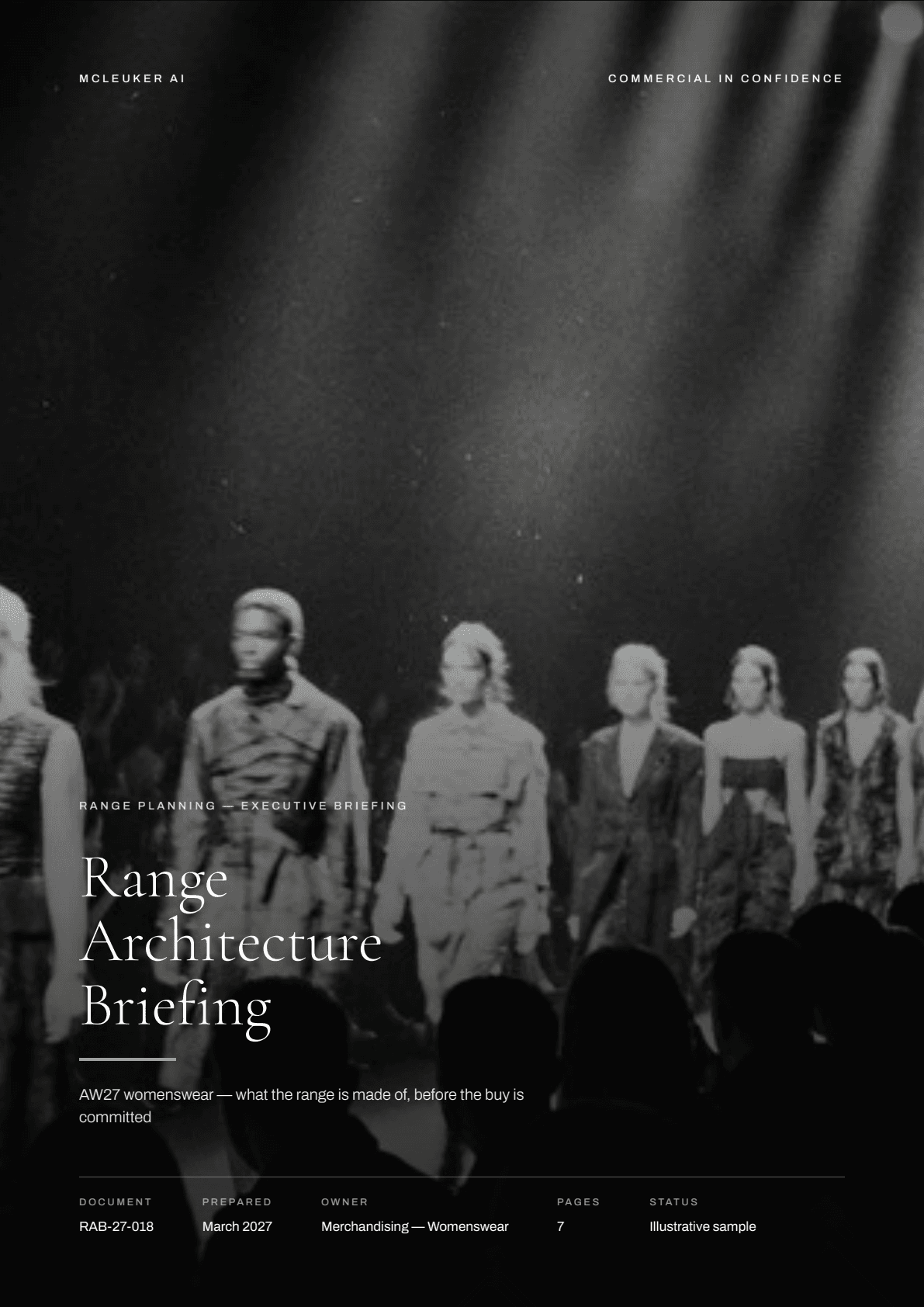 The cover of the Range Architecture Briefing, an example file made on McLeuker AI