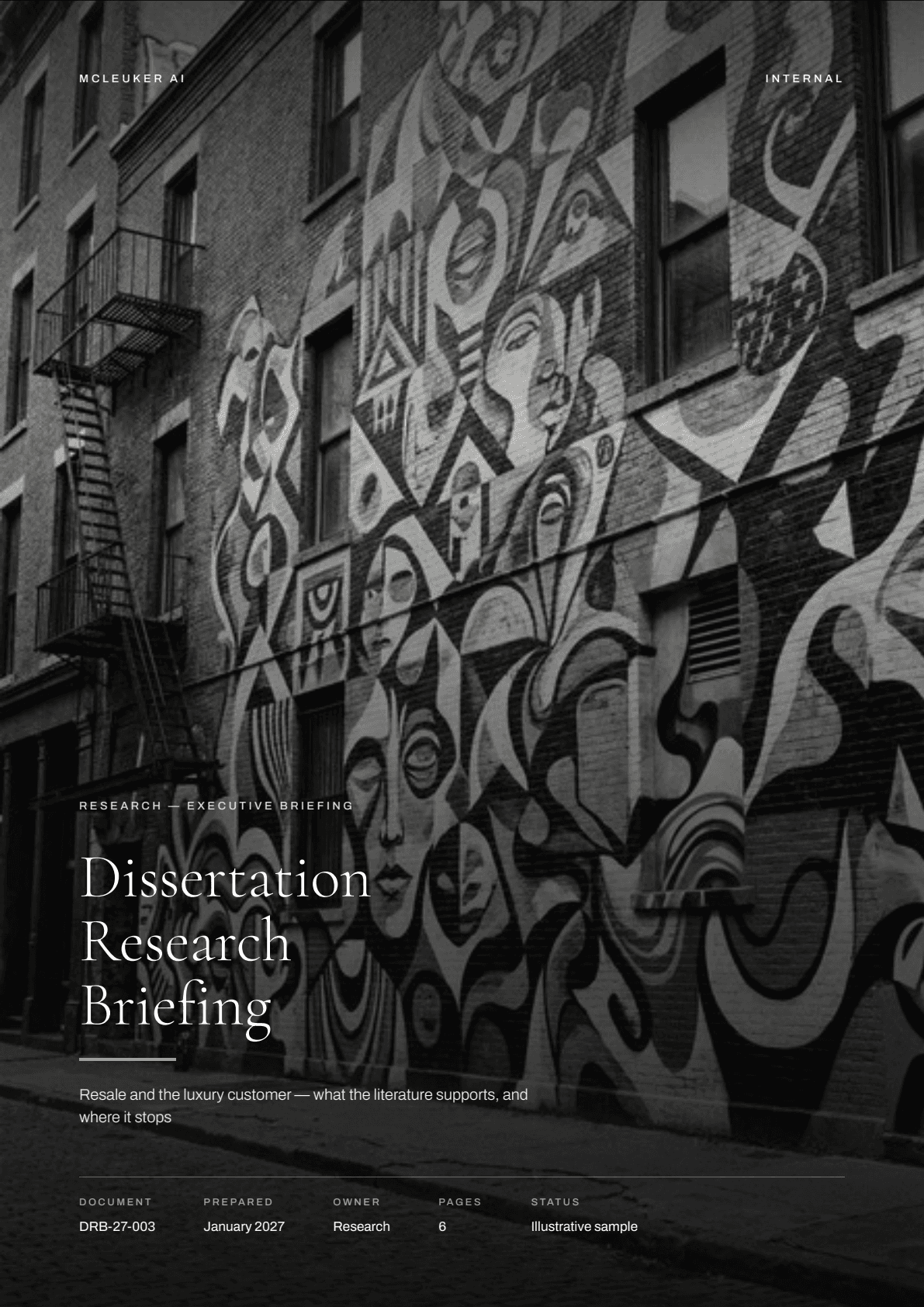 First page of Dissertation Research Briefing, a PDF the platform produced