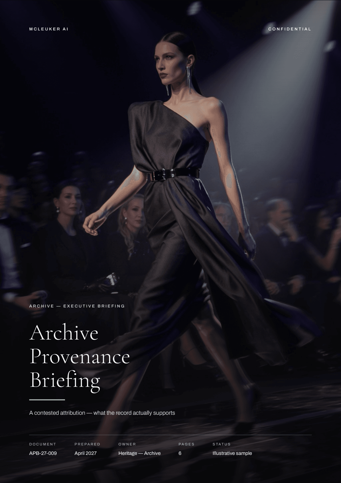 First page of Archive Provenance Briefing, a PDF the platform produced