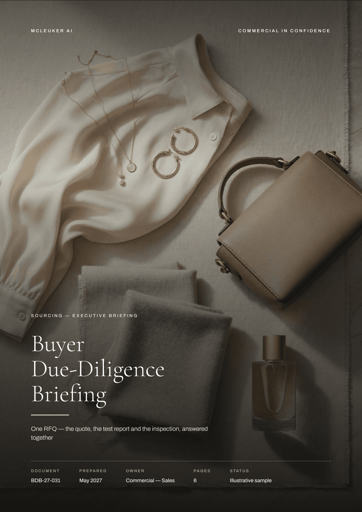 First page of Buyer Due-Diligence Briefing, a PDF the platform produced