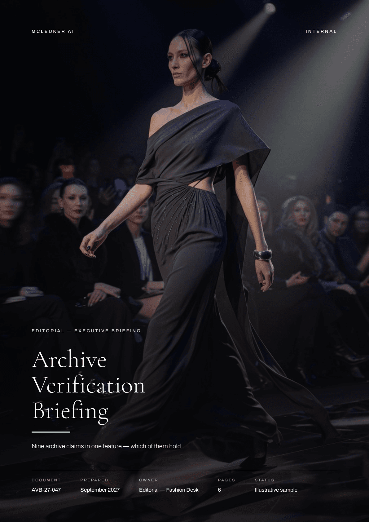 First page of Archive Verification Briefing, a PDF the platform produced