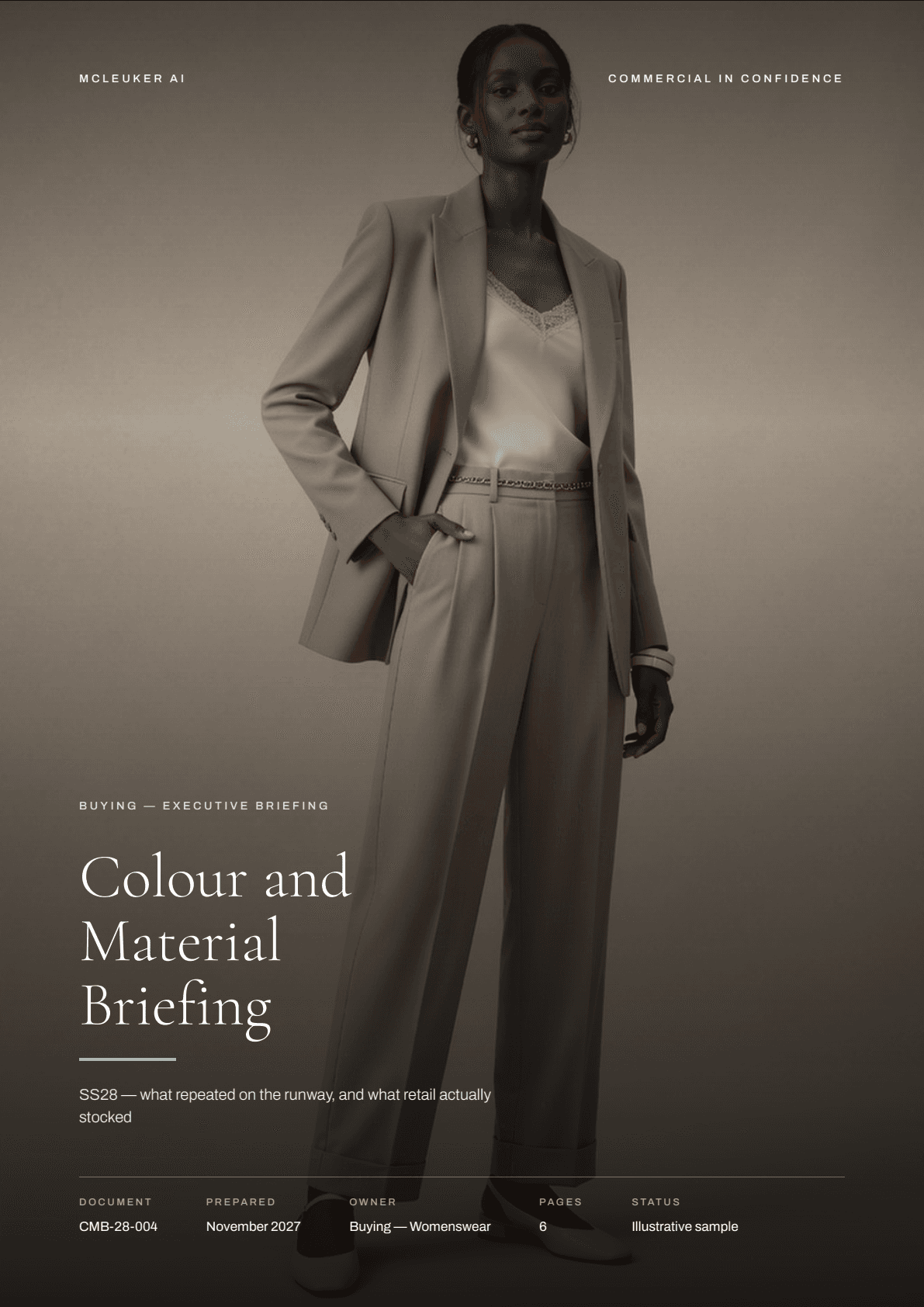 First page of Colour and Material Briefing, a PDF the platform produced