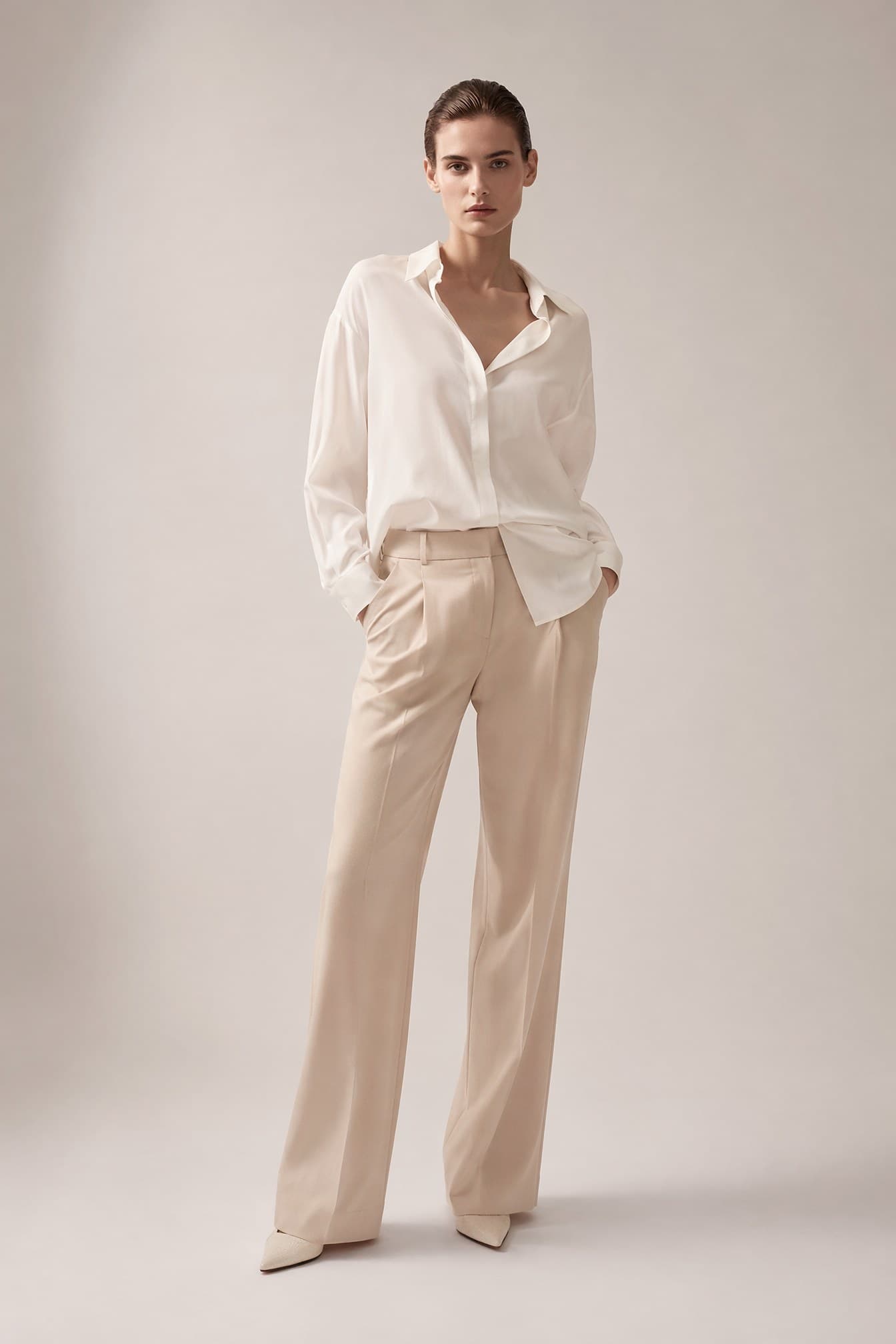 Sleek · sand trousers