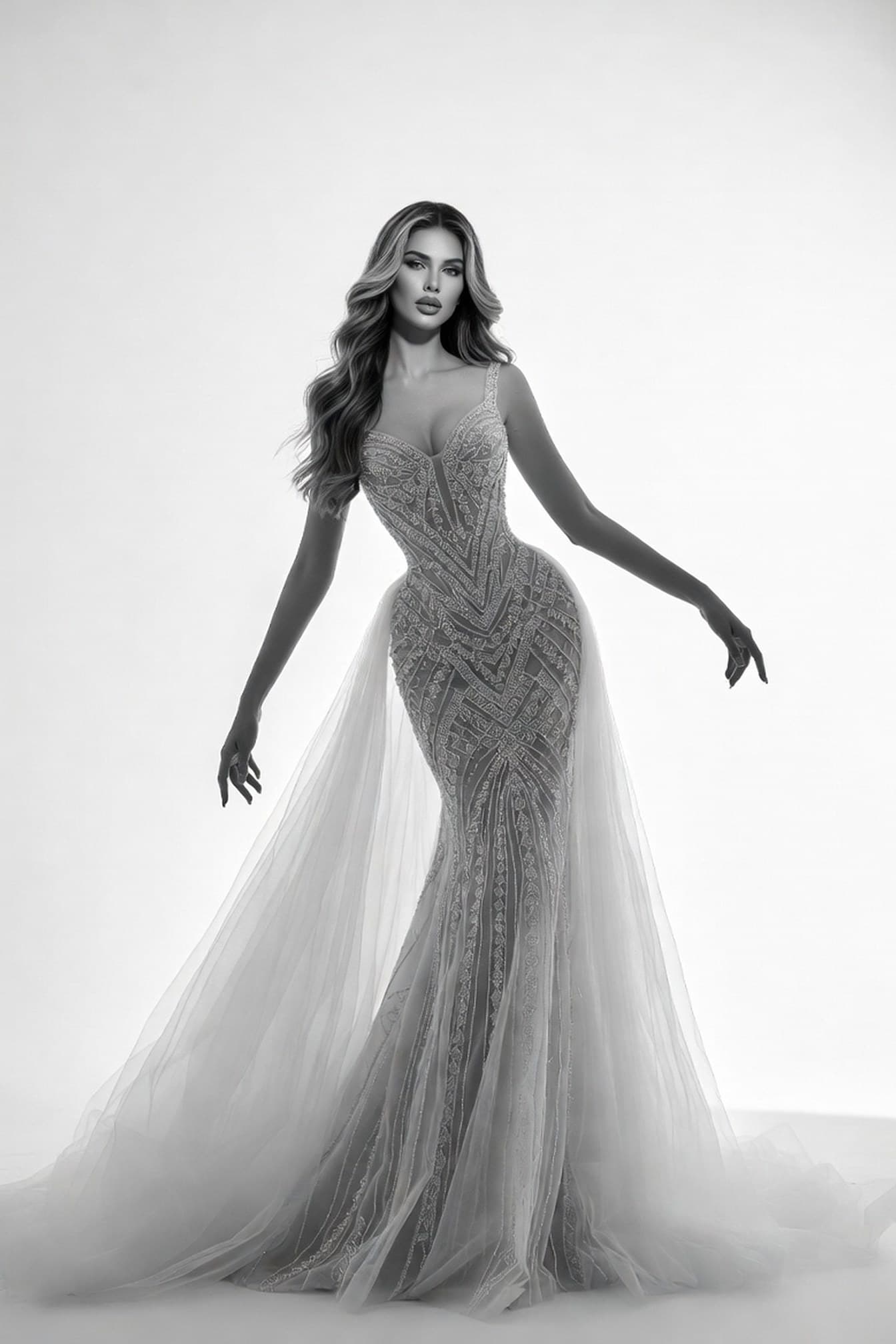 Soft waves · beaded gown