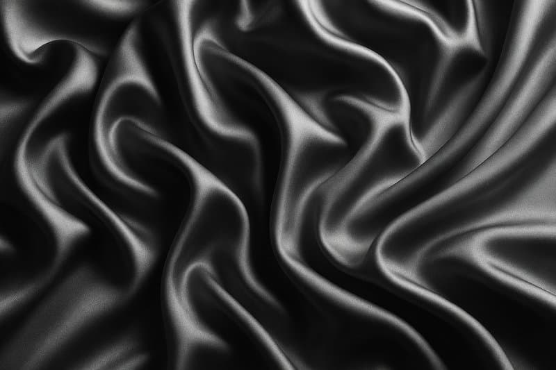 Heavy satin falling in folds with light raking across the sheen