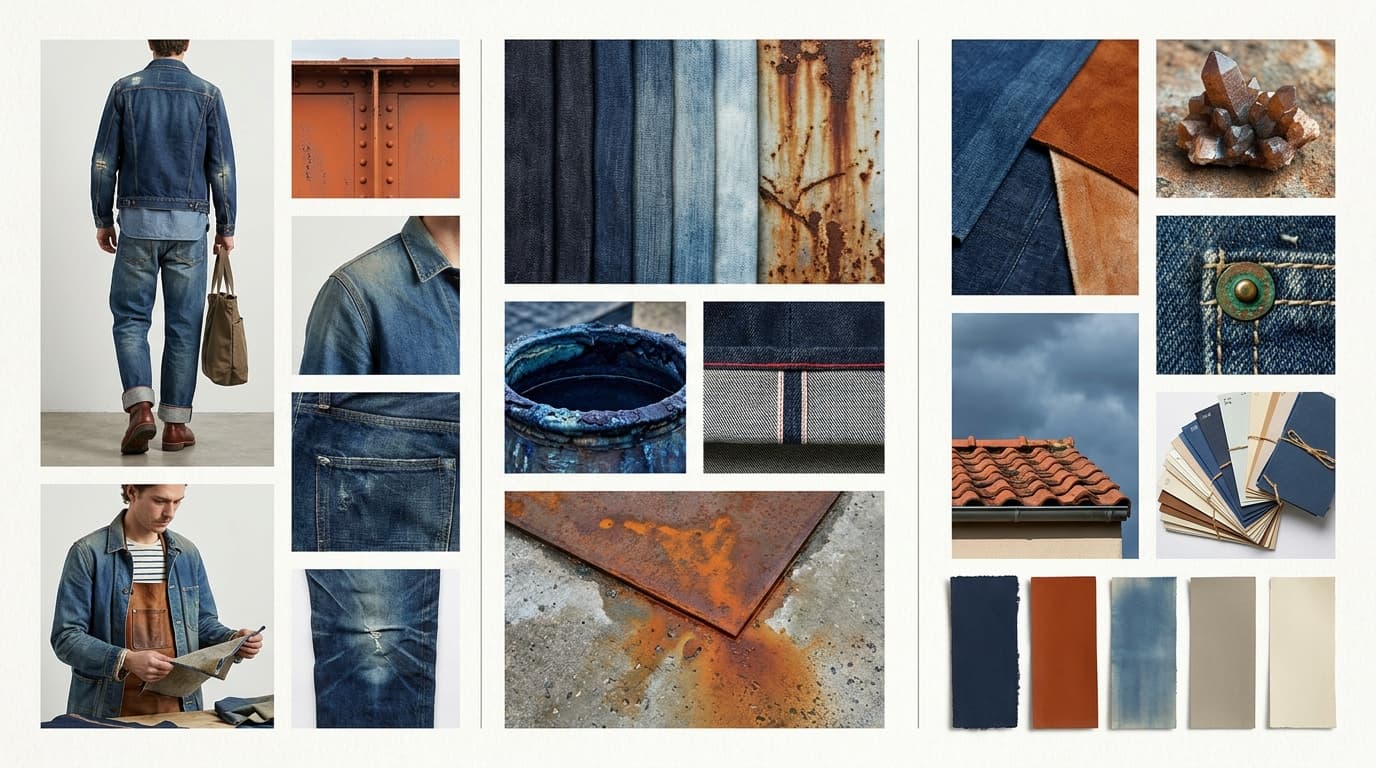 Oxide & Indigo - moodboard generated by McLeuker AI