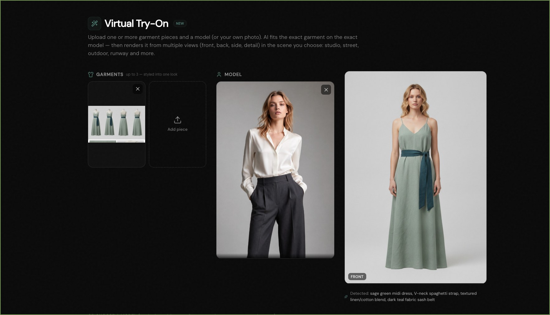 Podcast production interface generating a two-voice fashion episode