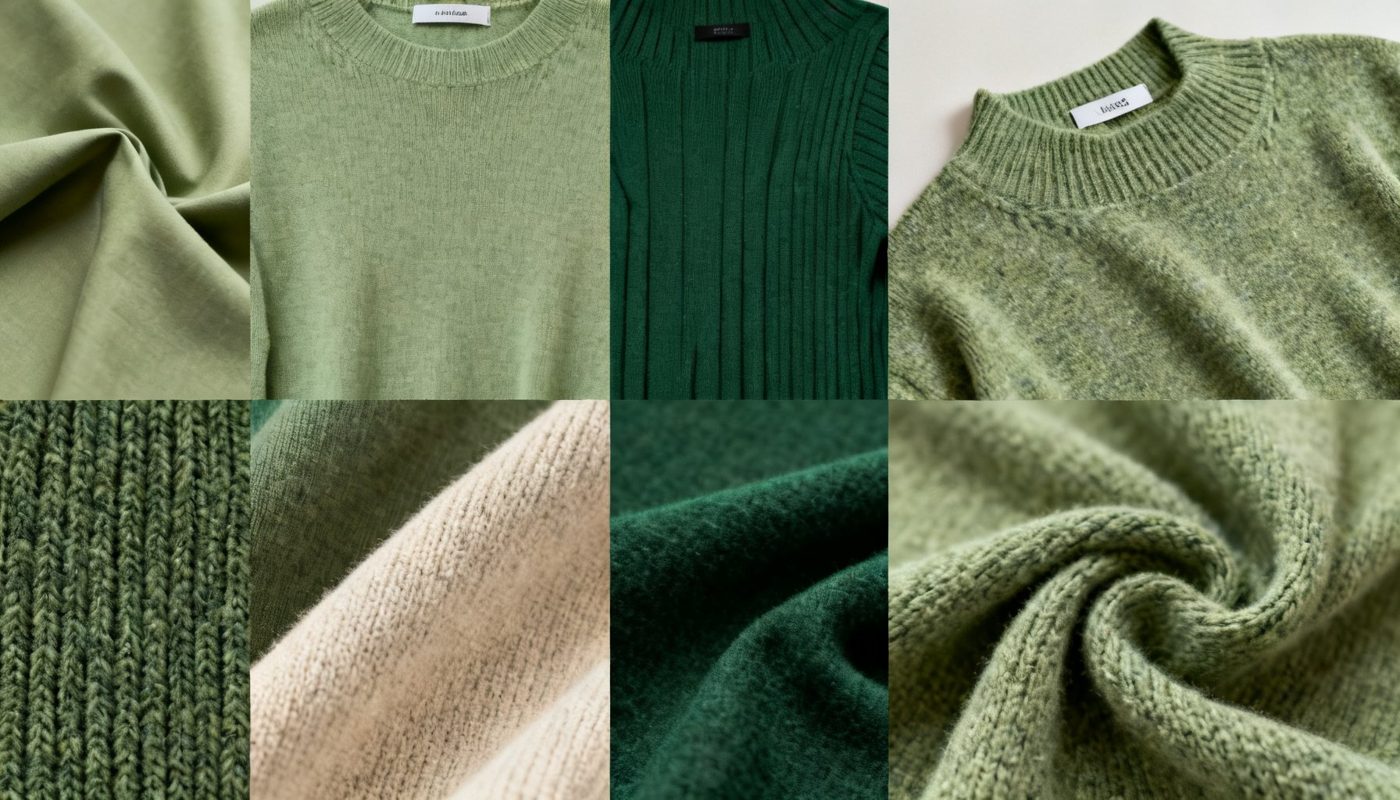 Grid of fashion fabric and knitwear textures generated by McLeuker AI